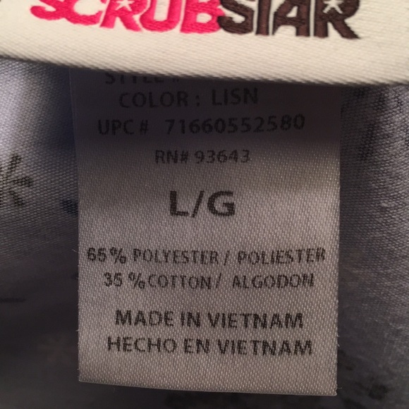 Snowflake Scrub Top Sz L - Picture 3 of 3